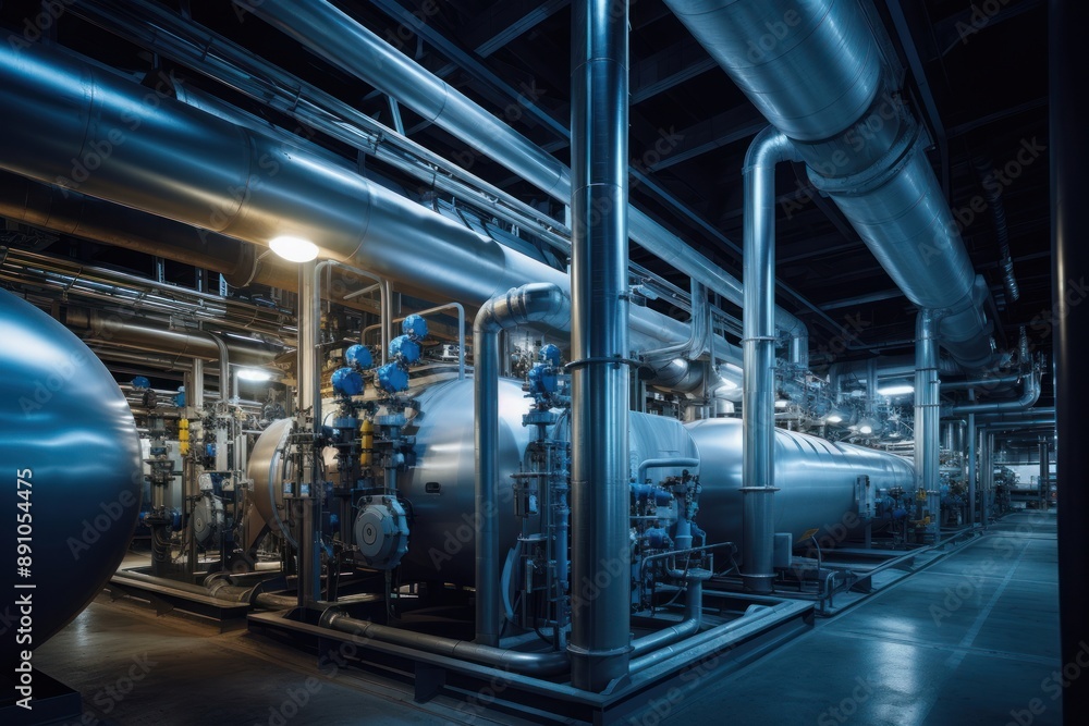 Hydrogen power plant architecture factory pipe. Hydrogen power plant architecture factory pipe.