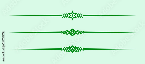 divider line horizontal green vector  for border of text paragraph. separator art horizontal shape to separate graphic ornament of illustration. simple element design of minimal frame for certificate