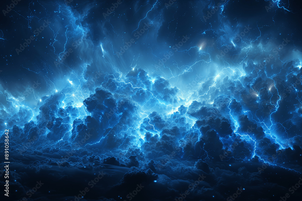 Spectacular Lightning Strike in Dark Thunderstorm Night Sky Spectacular Lightning Strike in Dark Thunderstorm Night Sky