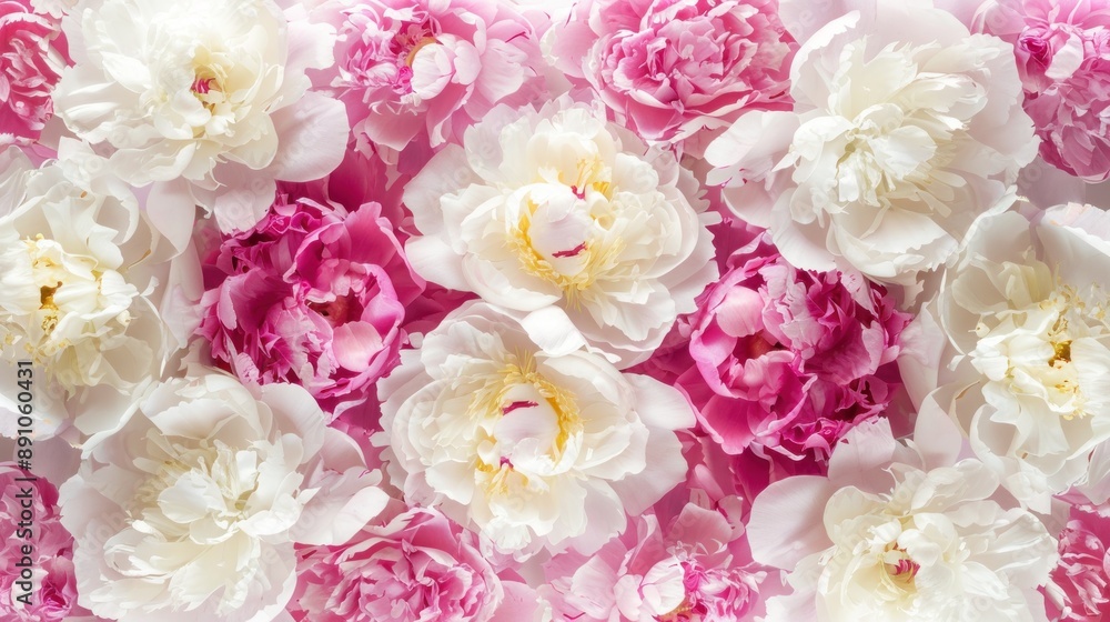 Obraz premium Pink and White Peony Flowers