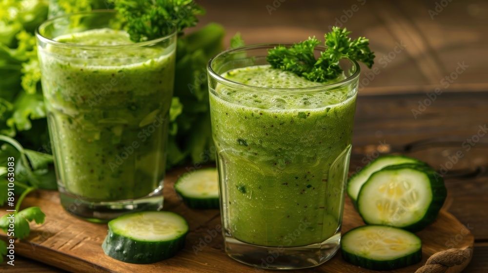 Refreshing Green Smoothie with Cucumber and Parsley Refreshing Green Smoothie with Cucumber and Parsley