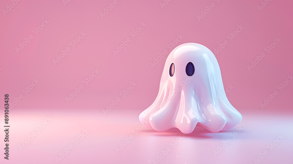 3d illustration of cute pastel mythical ghost for halloween background 3d illustration of cute pastel mythical ghost for halloween background