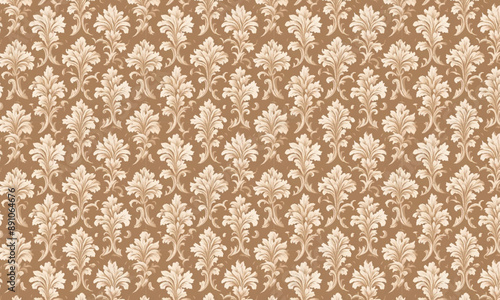 Damask pattern seamless beige gold brown 