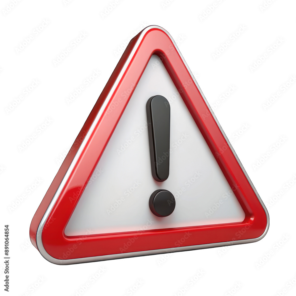 3d warning sign with an exclamation mark isolated on transparent background 3d warning sign with an exclamation mark isolated on transparent background