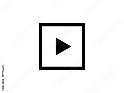 Free Download プレイボタン：正方形黒線 - GFXLoad