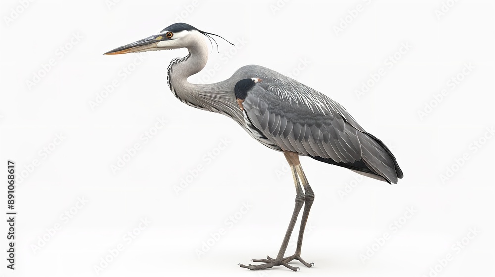 Fototapeta premium Heron bird isolated on white background