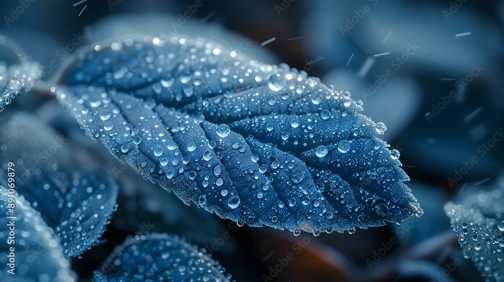 A design of artistic rendering of a leaf with blue hues and vibrant colors, illustration background. A design of artistic rendering of a leaf with blue hues and vibrant colors, illustration background.