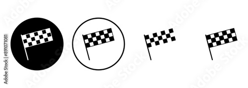 Racing flag icon set. race flag icon.Checkered racing flag icon