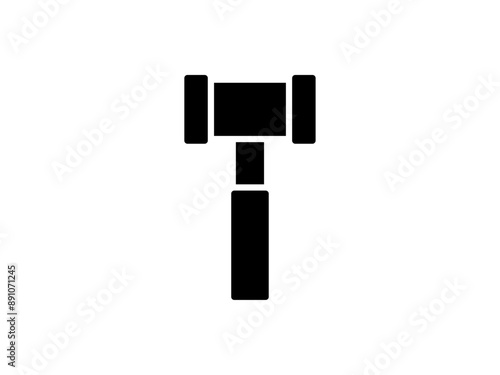 オークションハンマー（ガベル）単品アイコンB：角丸黒