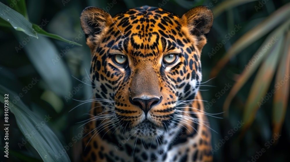Leopard Staring Intensely in the Jungle Leopard Staring Intensely in the Jungle