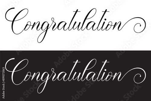 Congrats, Congratulations card. Greeting scratched calligraphy black text word. Hand drawn invitation design. Handwritten modern brush lettering white background vector in eps 10.