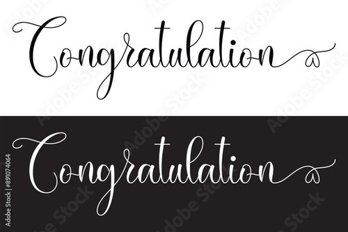 congratulations message with stars inside a thin frame. Elegant typography congrats text. Vector design for congratulation ceremony, university invitation card or banner. school, college, university.