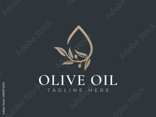 drop olive oil logo template