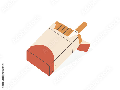 Hand drawn pack of cigarettes vector illustration