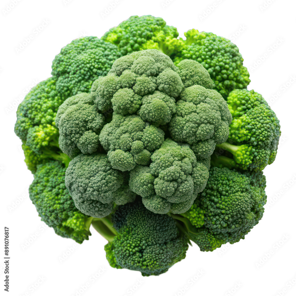 Broccoli top view isolated on transparent background Broccoli top view isolated on transparent background