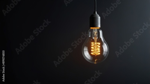 Wallpaper Mural Glowing light blub with black background Torontodigital.ca