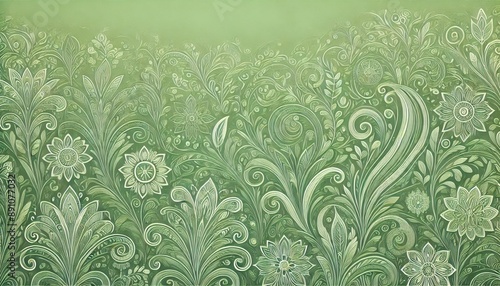 green floral background