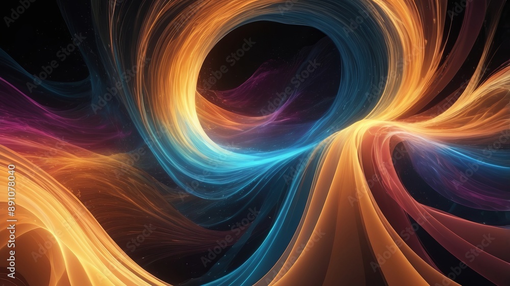 Abstract image of fiery orange fractals swirling and swirling in a mesmerizing vortex pattern. Abstract image of fiery orange fractals swirling and swirling in a mesmerizing vortex pattern.