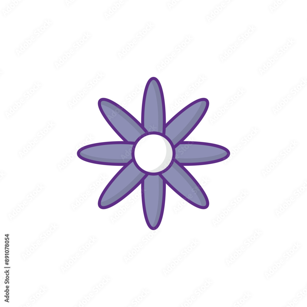 Aster icon design with white background stock illustration Aster icon design with white background stock illustration
