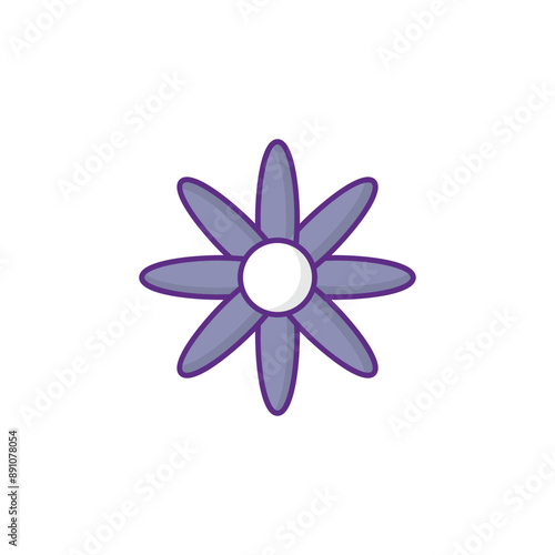 Aster icon design with white background stock illustration