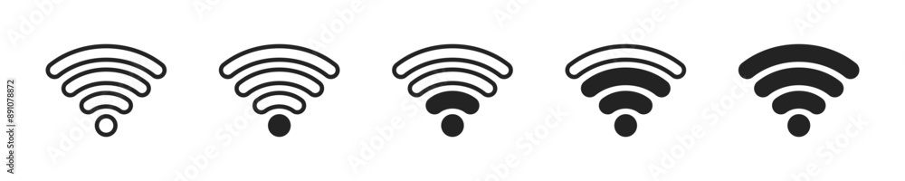 Wifi icon set. Set of 5 outline icons related to wifi,
connection, internet, signal, wireless. Wifi outline icons collection. Editable stroke. Vector illustration. Wifi icon set. Set of 5 outline icons related to wifi,
connection, internet, signal, wireless. Wifi outline icons collection. Editable stroke. Vector illustration.