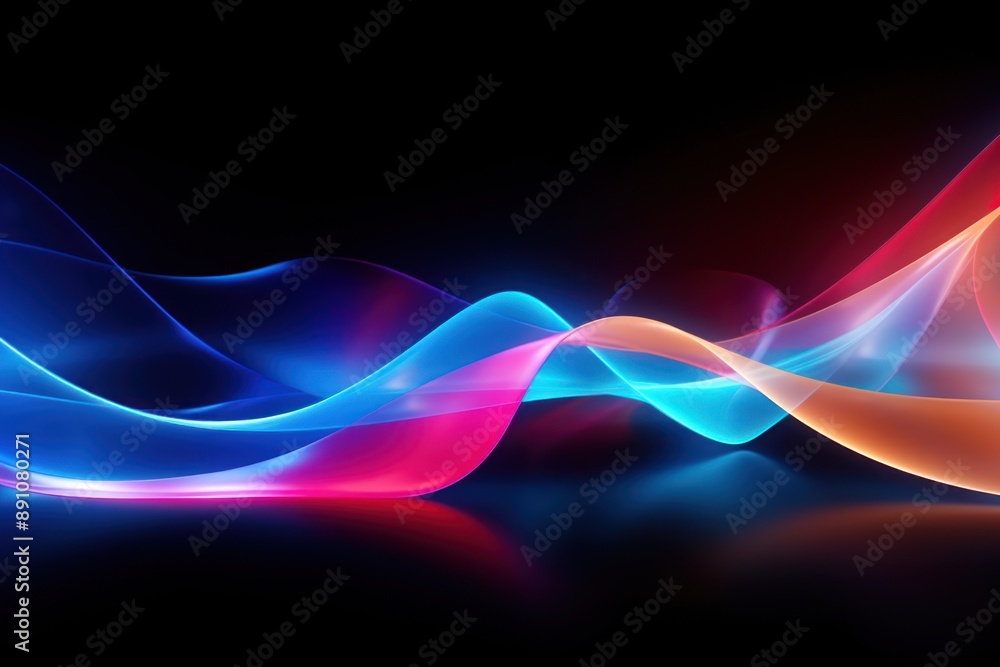 Multicolored wavy moving light trails pattern illuminated backgrounds. Multicolored wavy moving light trails pattern illuminated backgrounds.