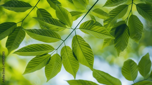 Lush Macro Shot of a Tree s Intricate Foliage in Natural Setting