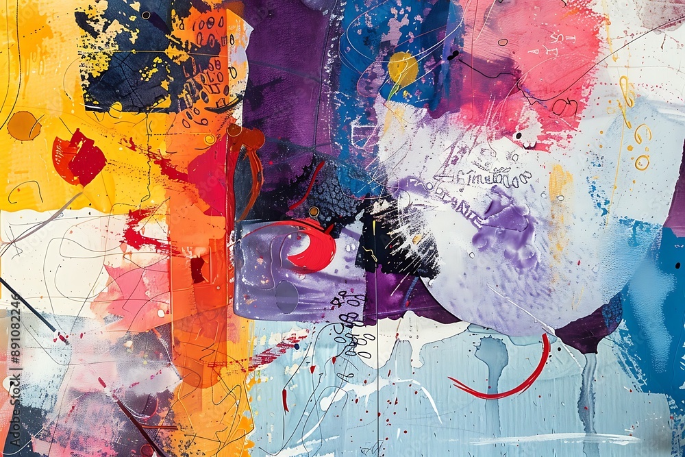 Fototapeta premium Friendship card with an abstract art style an open area for text on the left side