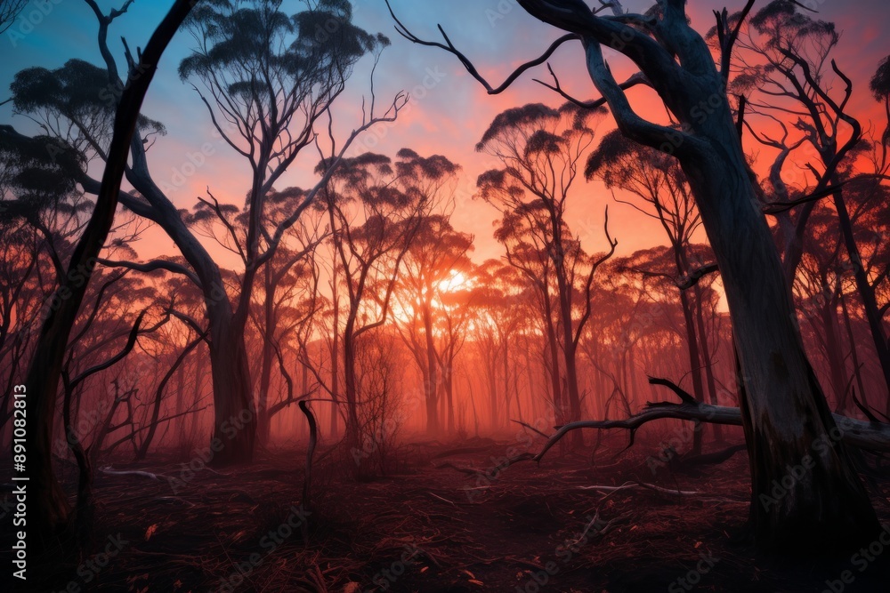 Sunrise Serenity A Foggy Tree Forest in Light Red and Brown.jpeg Sunrise Serenity A Foggy Tree Forest in Light Red and Brown.jpeg