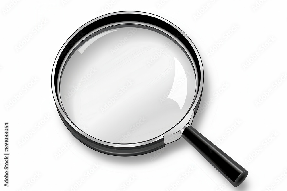 A magnifying glass clipart, search symbol, cartoon style, grey and black, isolated on white background A magnifying glass clipart, search symbol, cartoon style, grey and black, isolated on white background