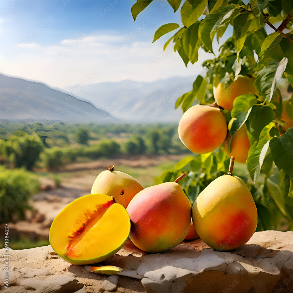 peaches on the tree