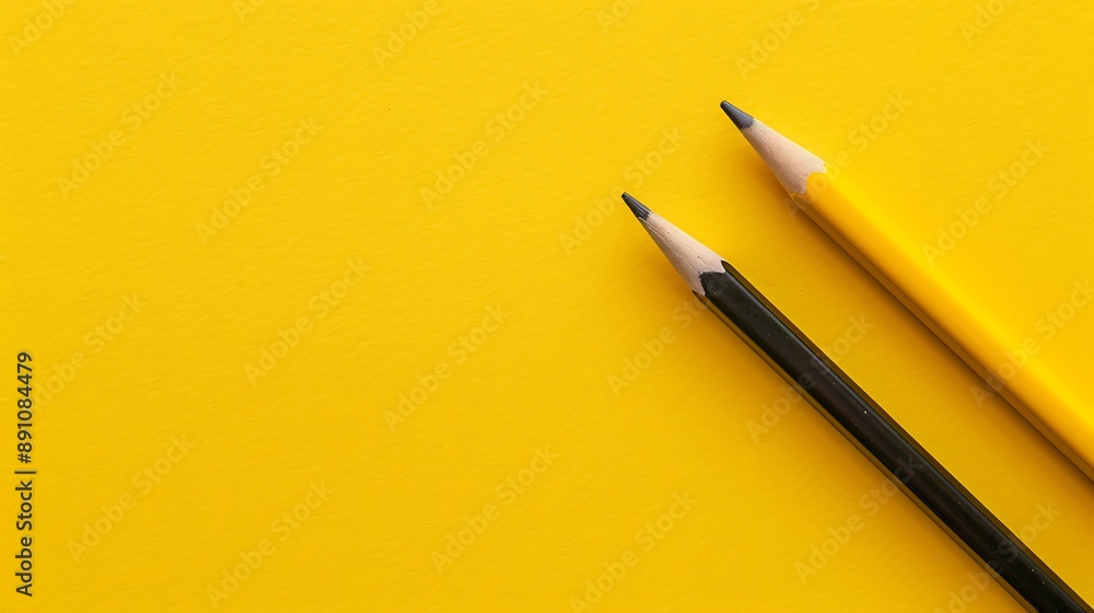 Notebook and pencil isolated on yellow background Notebook and pencil isolated on yellow background