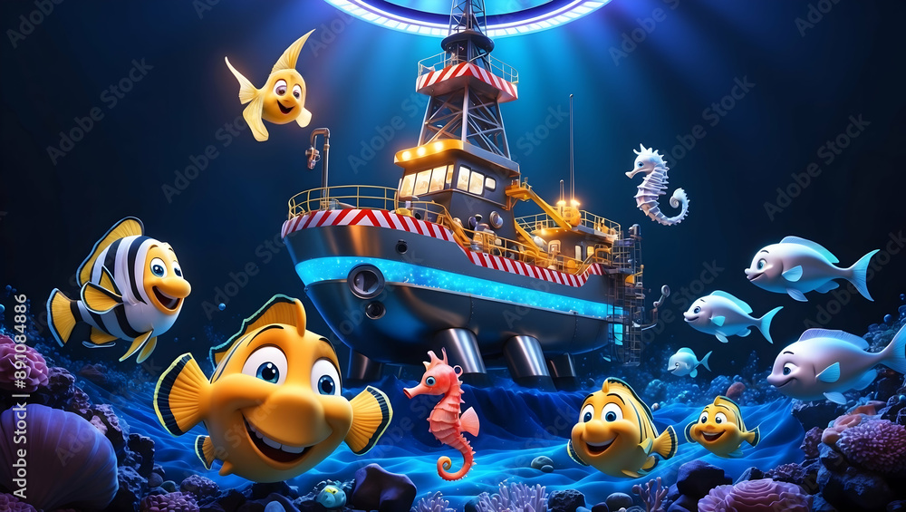 Naklejka premium animals in the sea