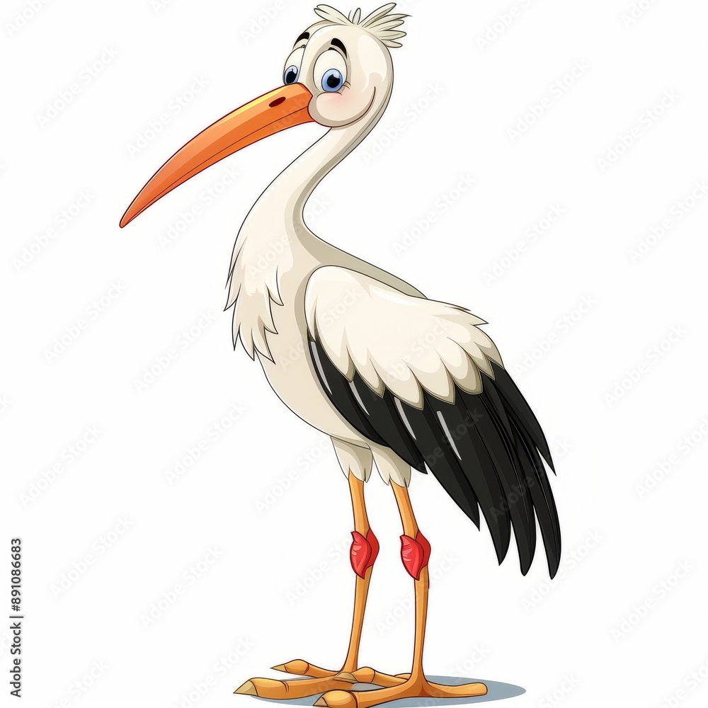 Cartoon stork with big eyes. Cartoon stork with big eyes.