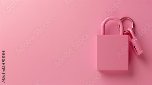 Password access internet security concept isolated on pink background