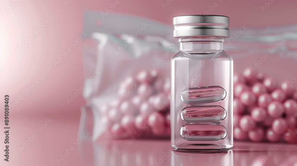 Alpha-Lipoic Acid Anti-Aging Protection - Showcase of Healthy Cells and Oxidative Stress Defense with Hologram Display, Clear Crystal Bottle and Translucent Plastic Bag Mock-Up Alpha-Lipoic Acid Anti-Aging Protection - Showcase of Healthy Cells and Oxidative Stress Defense with Hologram Display, Clear Crystal Bottle and Translucent Plastic Bag Mock-Up