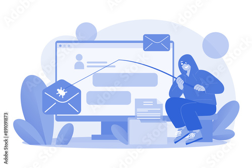 Cybersecurity Developer Illustration concept on a white background