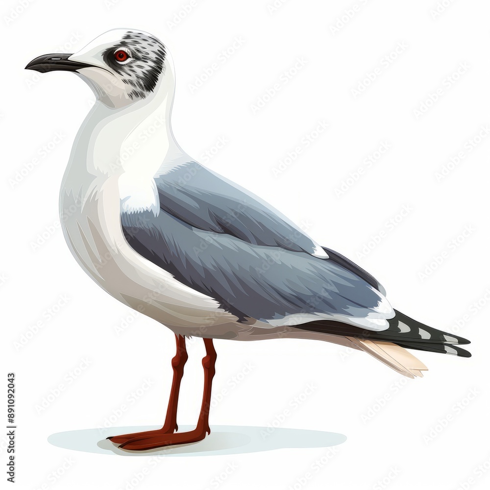 Obraz premium Isolated seagull illustration.