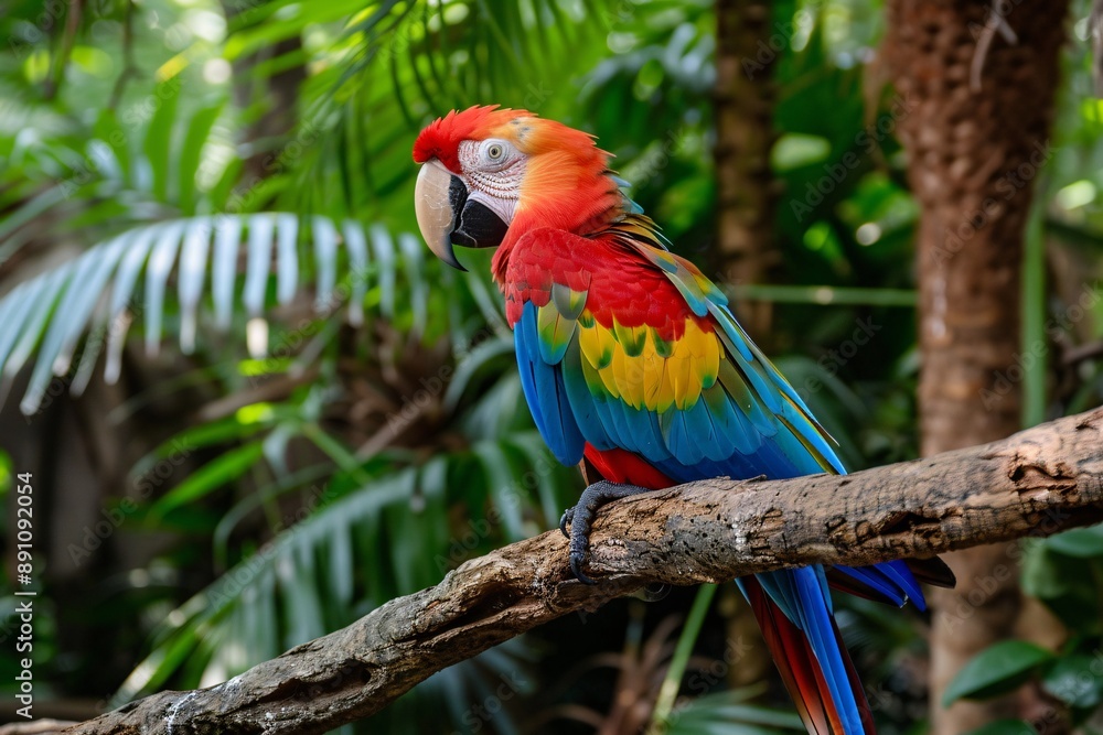 A_vibrant_colorful_parrot_perched_on_a_branch A_vibrant_colorful_parrot_perched_on_a_branch