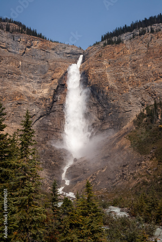 Takakkaw Falls, in Yoho National Park, near Field, British Columbia, in Canada.