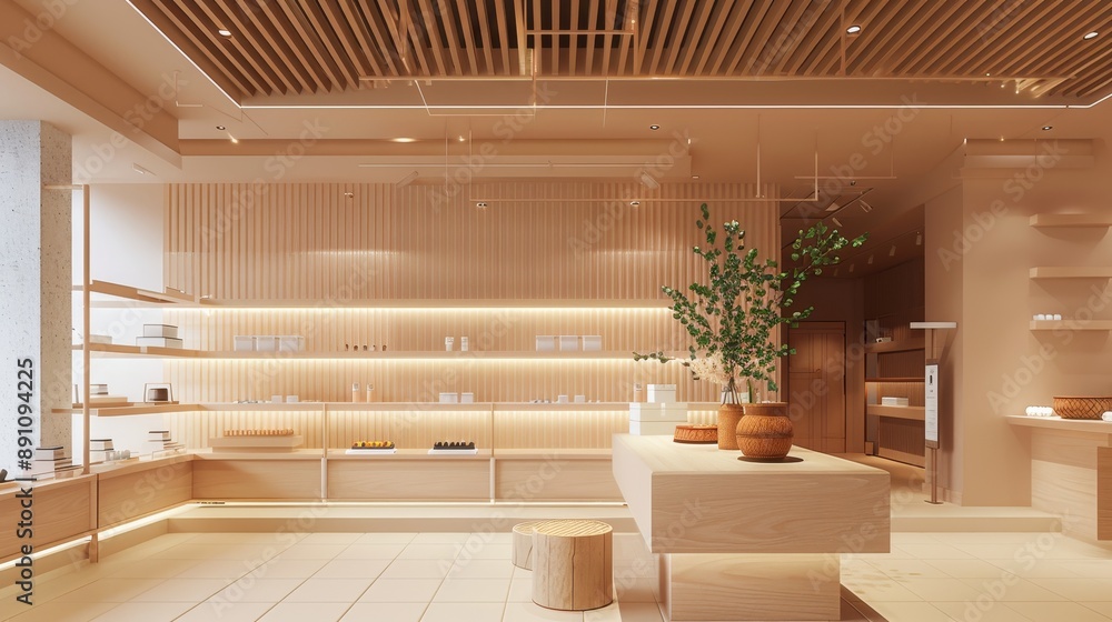 Minimalist Wooden Retail Store Interior Design with Natural Light and ...