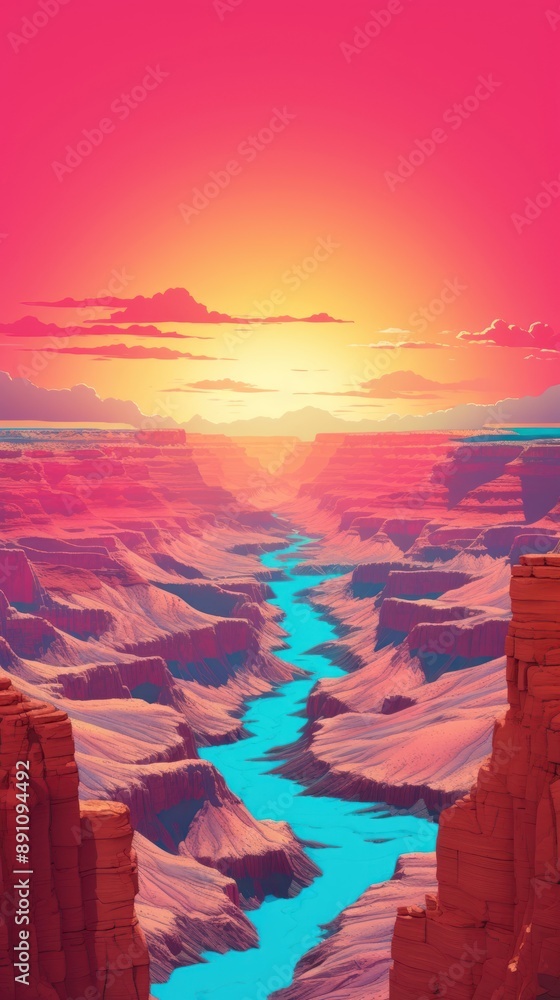 Fototapeta premium Minimal of grand canyon outdoors nature sky.