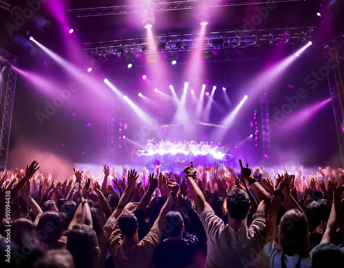 Wallpaper Mural Concierto lleno de personas con luces de color morado Torontodigital.ca