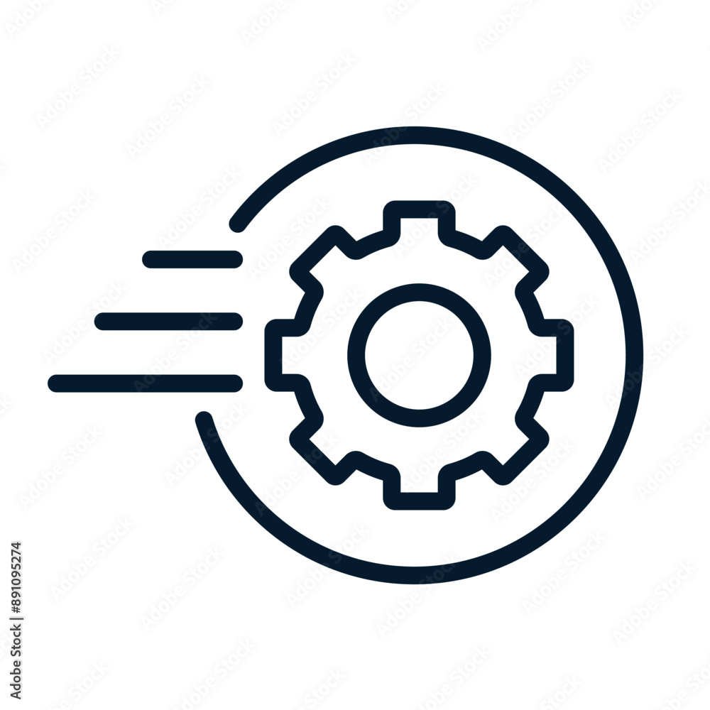 Concept of acceleration of operational process. Vector linear icon isolated on white background. Concept of acceleration of operational process. Vector linear icon isolated on white background.