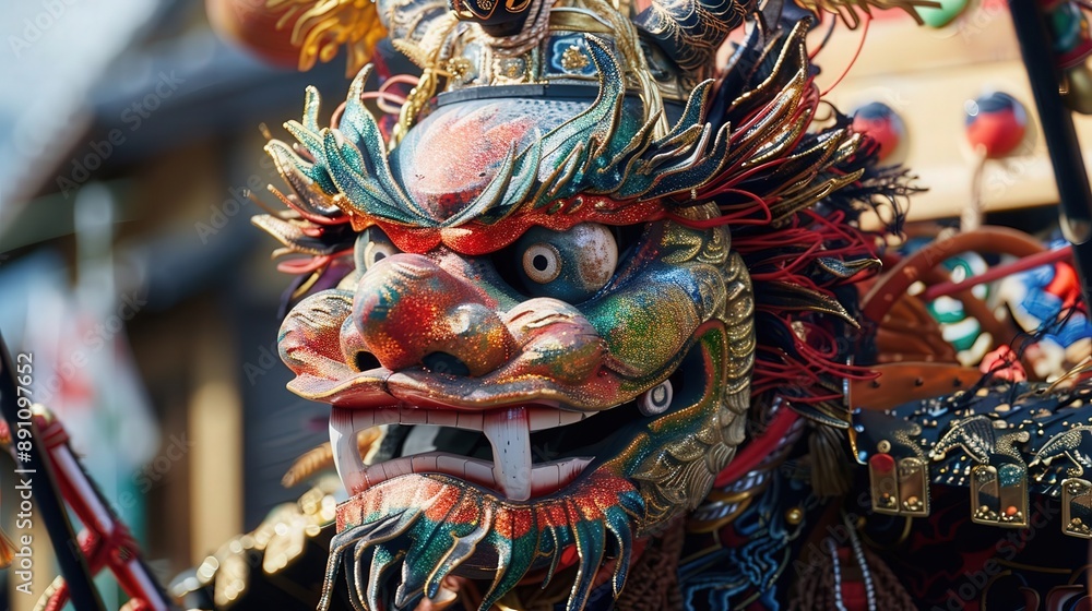 Vibrant traditional mask featuring intricate details and bold colors, symbolizing cultural heritage and festive celebrations. Vibrant traditional mask featuring intricate details and bold colors, symbolizing cultural heritage and festive celebrations.