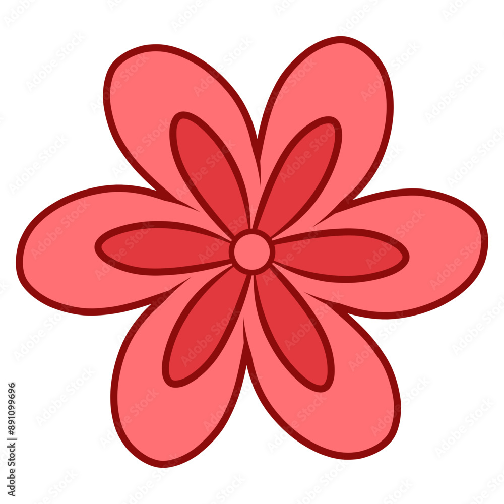 red flower blossom illustration