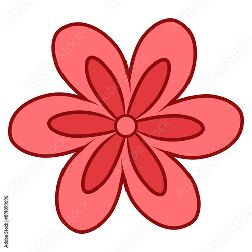 red flower blossom illustration