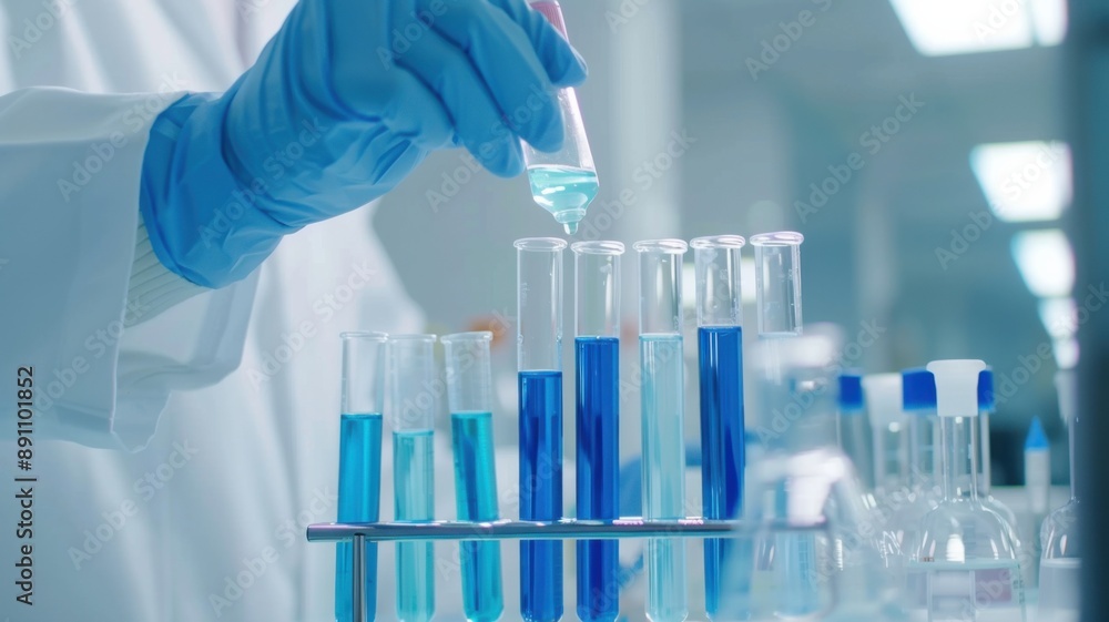 Scientist Performing Liquid Test in Laboratory Scientist Performing Liquid Test in Laboratory