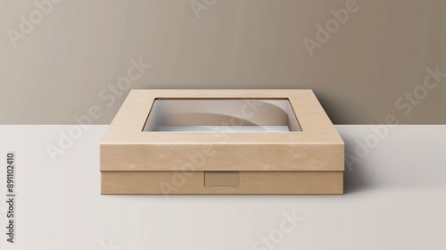 Compact, Authentic Carton Box with Clear Display Panel and Design Template for Visual Presentation.