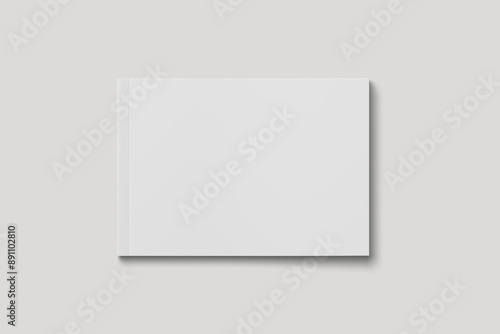 Blank Hardcover Landscape Magazine Mockup Top View Angle 